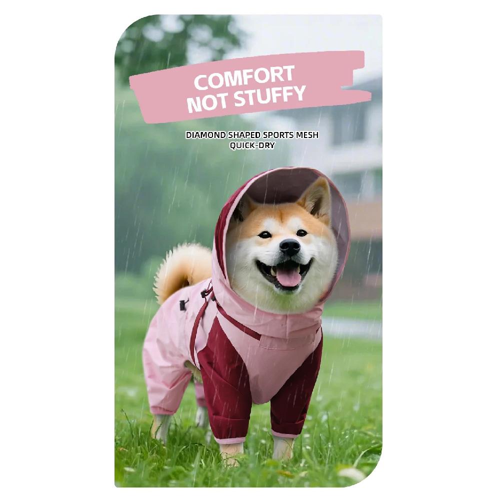 Dog waterproof hiking jacket, pet-specific outdoor windproof and rainproof quick-drying clothing