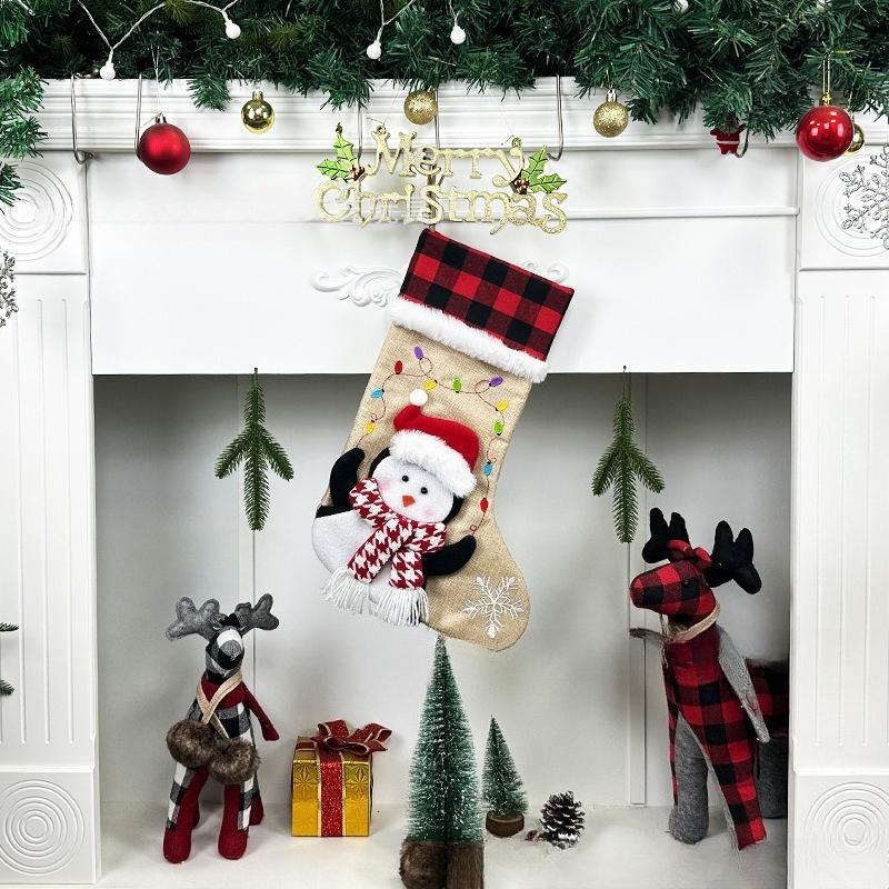 Christmas Socks Gift Bag Christmas Tree Ornaments Snowman Christmas Tree Pendant