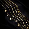 Stainless Steel Four-Pointed Star Chain Bracelet for Women,Double Layered Starfish Bracelets, Fashion Jewelry Mother's Day Gift
