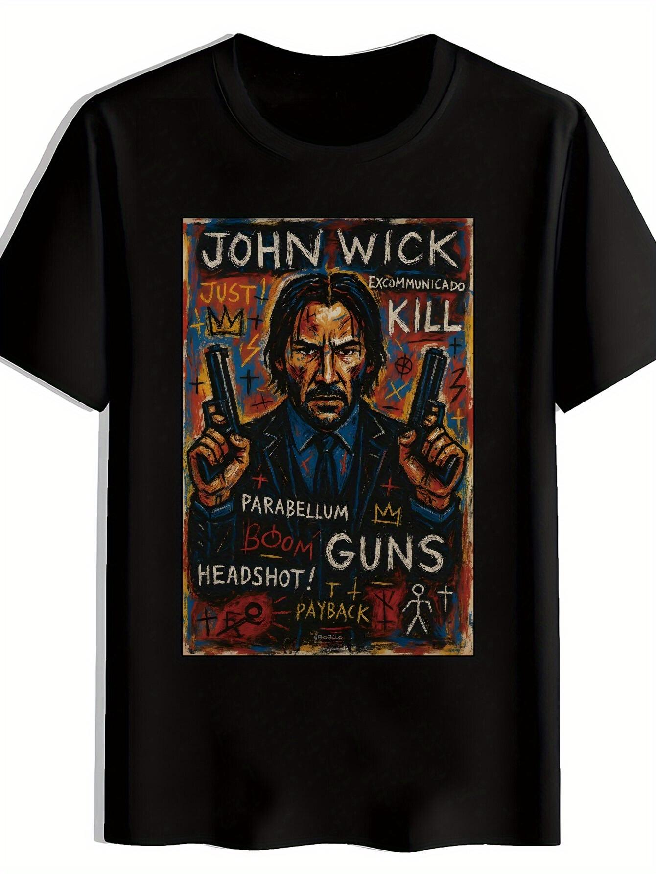 T-shirt John Wick Double Gun Graphic - Movie Inspired Paranellum Guns Design XXXXL