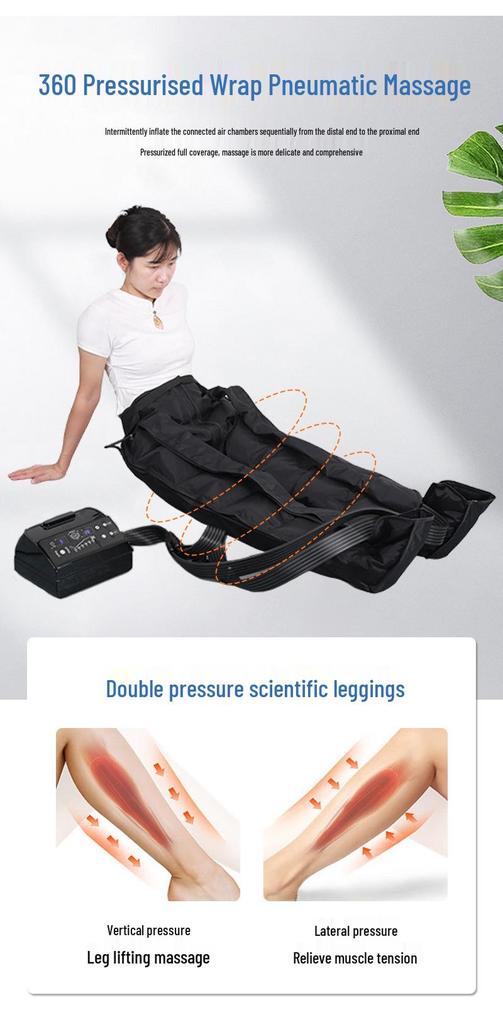 Pneumatic Six-Chamber Leg Massager with Air Wave Therapy