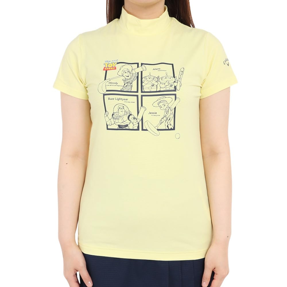 Callaway Short Sleeve Mock Neck Shirt STORY Golf Undershirt C23134242 Size M Women's [TOY Collaboration] (Stretch) / / 1061_Yellow,