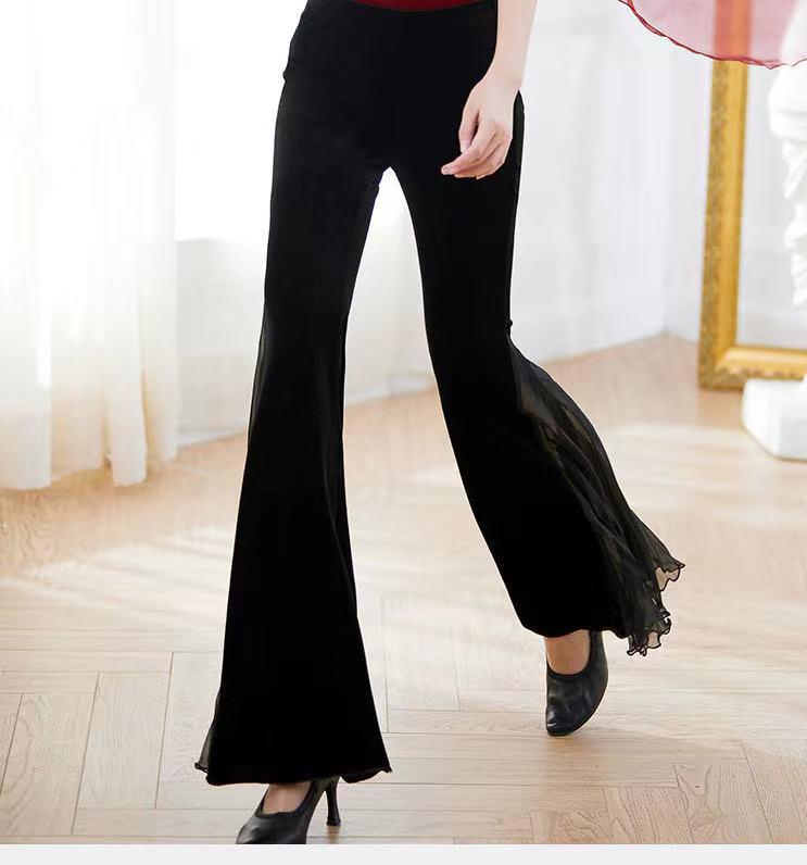 

Женские танцевальные брюки модал микроклеш с золотым бархатным и марлевым клешем Medium