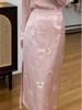 Elegant Embroidered Acetate Half Skirt - New Chinese Style Spring Collection