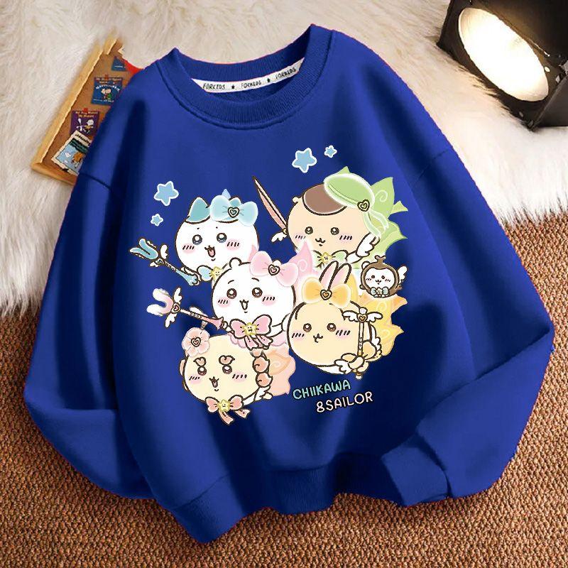 Kindermode Chiikaw Hoodies für Frühling und Herbst, Lässige Oberteile für Jungen und Mädchen