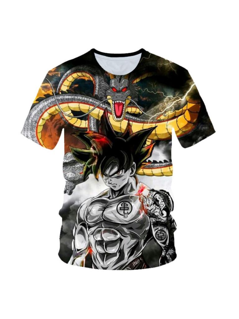 Summer 3D Print T-shirt Anime Character Son Goku Super Saiyan T-shirt Boy Children's Clothes T-shirt