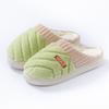 Fashion home cotton slippers women's autumn and winter new non-slip velvet warm colored striped cotton slippers