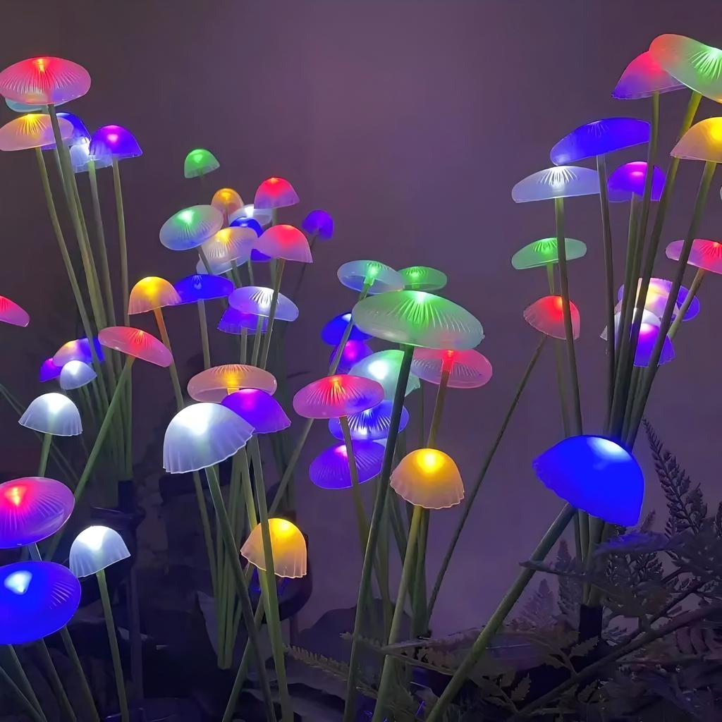 LED Solar Jellyfish Mushroom Lamp Used for Outdoor Courtyard Landscape Decoration Lighting Suitable for Lawns Garden Terraces