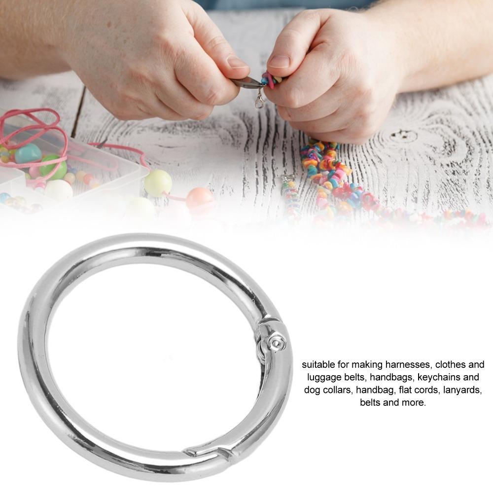 

20pcs 40MM Spring O Rings Silver Snap Clips Jewelry Tools Spring Clasps Pet Chains срібний