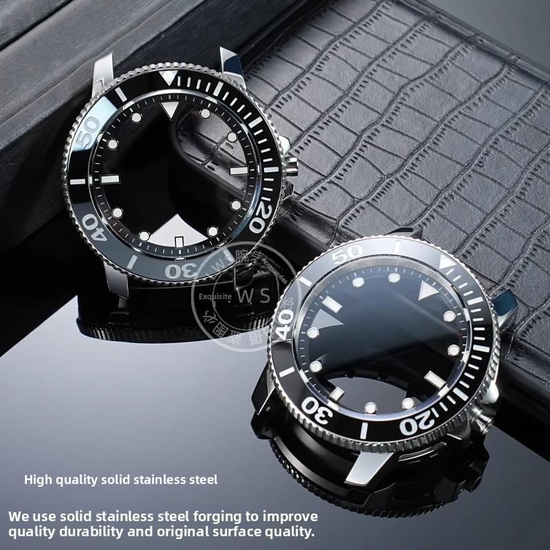 Pour montre TISSOT Starfish T120.607 Boîtier en acier inoxydable modifié Coque métallique verre saphir Éclairage nocturne Bague en céramique accessoires