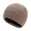 Autumn/Winter Fleece-Lined Ski Knit Hat for Men and Women Warm, Thickened Ear-Warming Woolen Beanie One-Piece Solid-Colour Hat