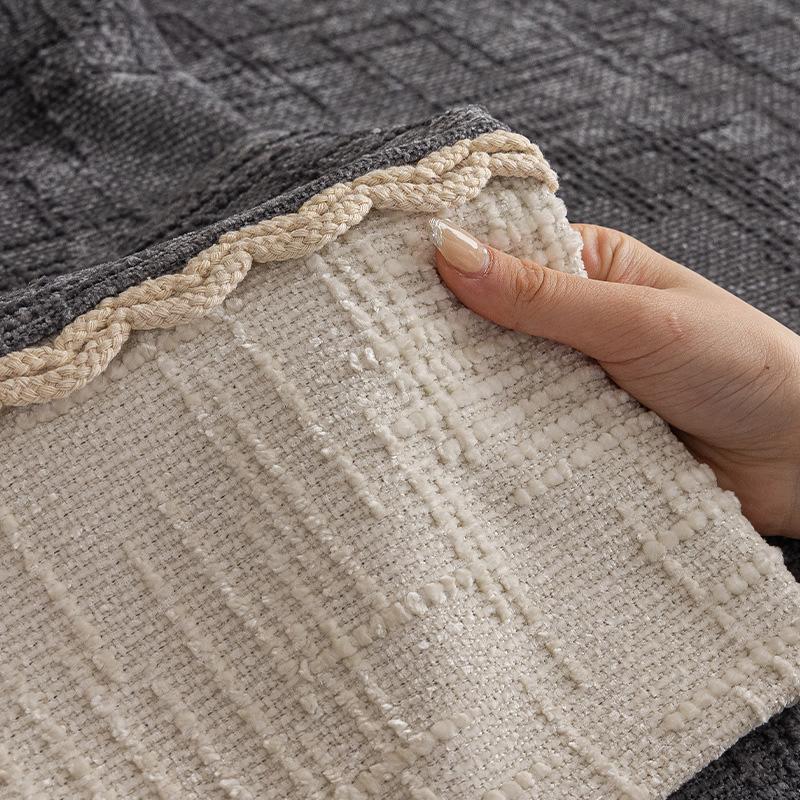 Four Seasons Universal Chenier Sofa Cushion Living Room Simple Cream Wind Waffle Sofa Cover Non-Slip Sofa Cover