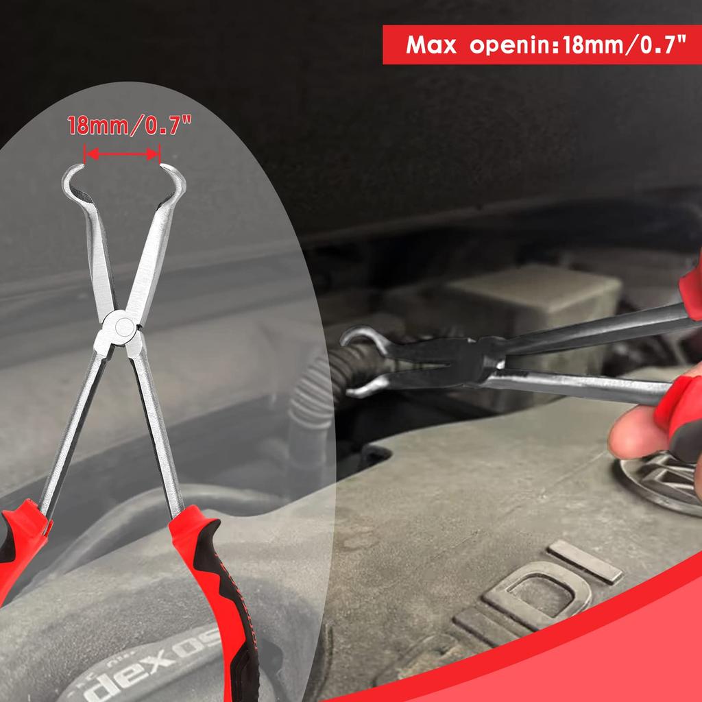 LEONTOOL Schlauchzangen Werkzeuge Motorrad Gerade Schlauchschellenzange Mechanikerzange Langer Schlauchgreifer Lange Spitzzange Schlauchschellenzange Lange Reichweite Langer Typ