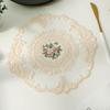 28X28CM Runde vintage fransk blonde broderte spisebrikker For Hjem Bryllup Borddekorasjon