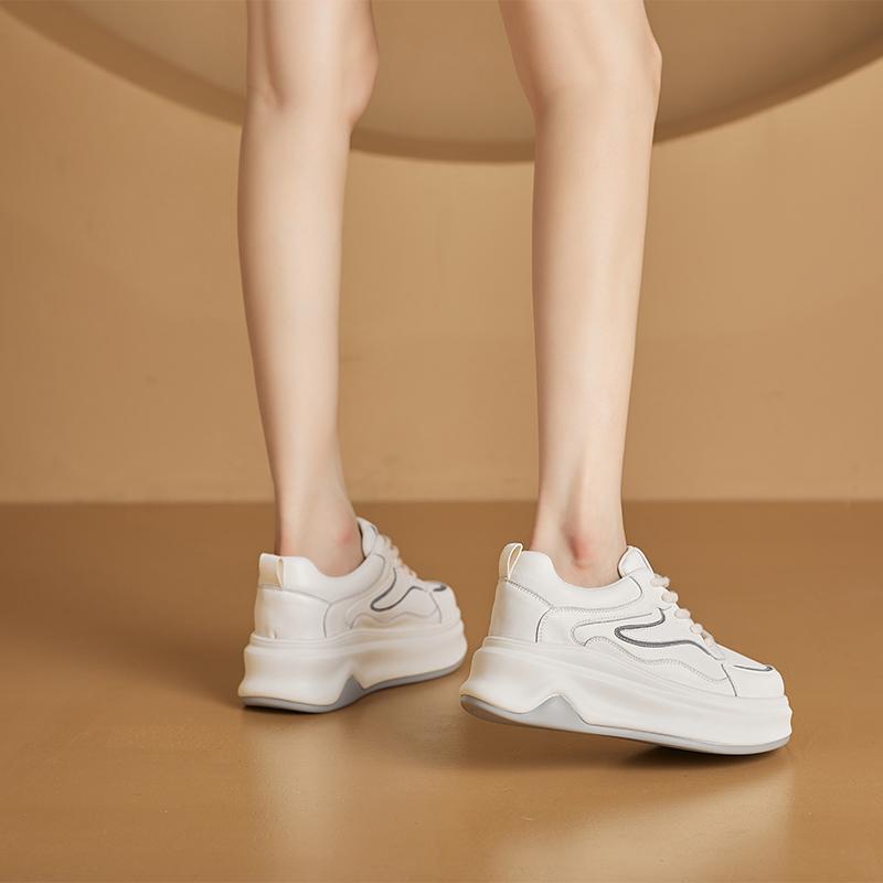 Women's Sneakers Shoe Thick-soled Comfortable Flat Casual Shoes Women Plus Size Spring and Autumn Reflective Strip Girl Shoes