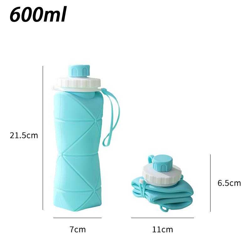 600Ml Silicone For Sports Tumbler Leak Proof Reusable Collapsible Water Bottles Foldable