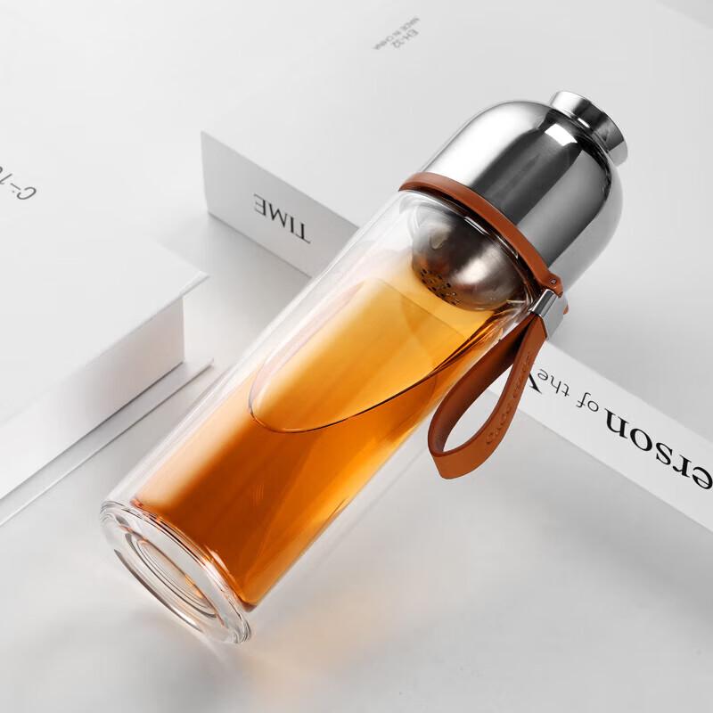 ShineMing Heat-Resistant Double-Layer Glass Tea Infuser Bottle