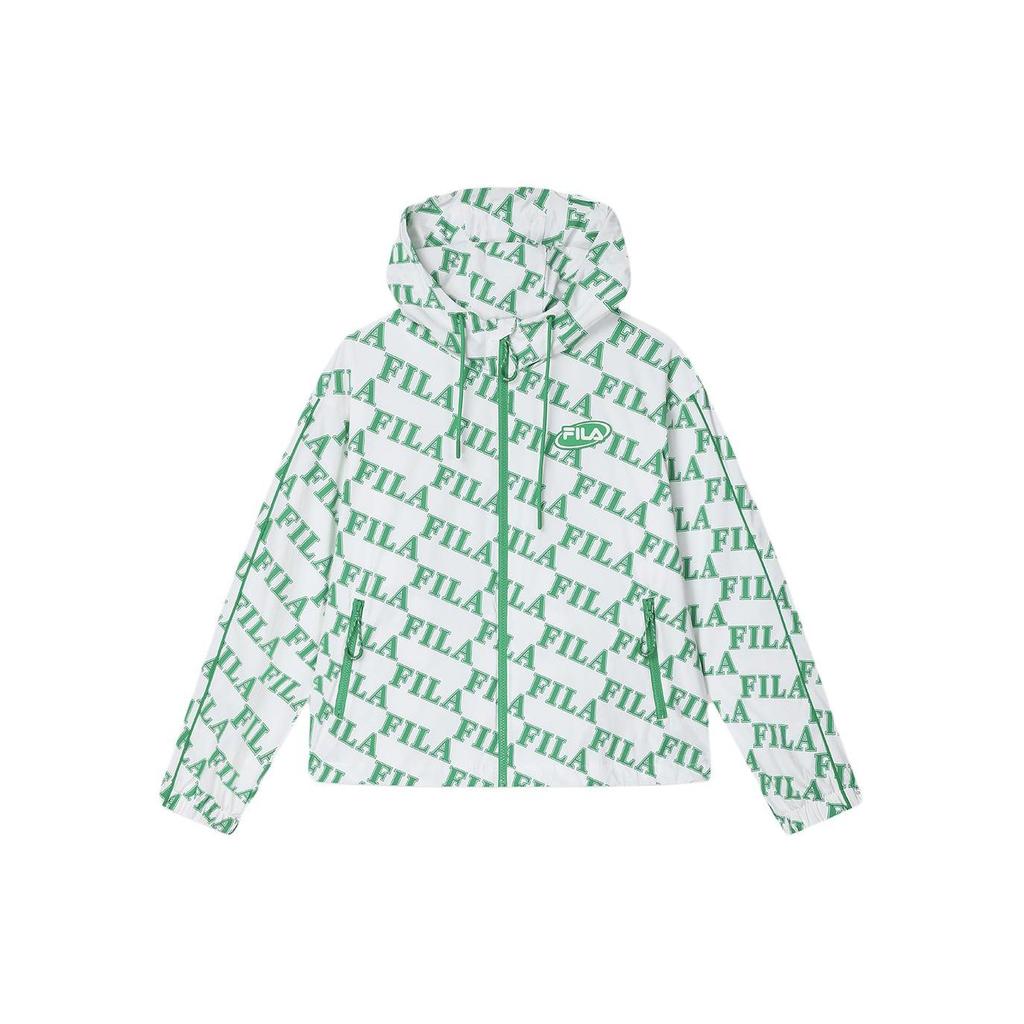 Fila Letter Print Hooded Casual Woven Jacket Women Jackets F11W419703F-ZB