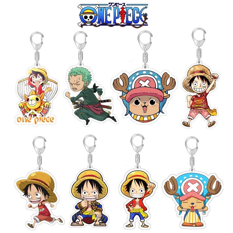 Hohe Qualität One Piece Film Red Ruffy Zorro Schlüsselanhänger Taschenanhänger Doppelseitig Acryl Spielzeug Figur Geschenk