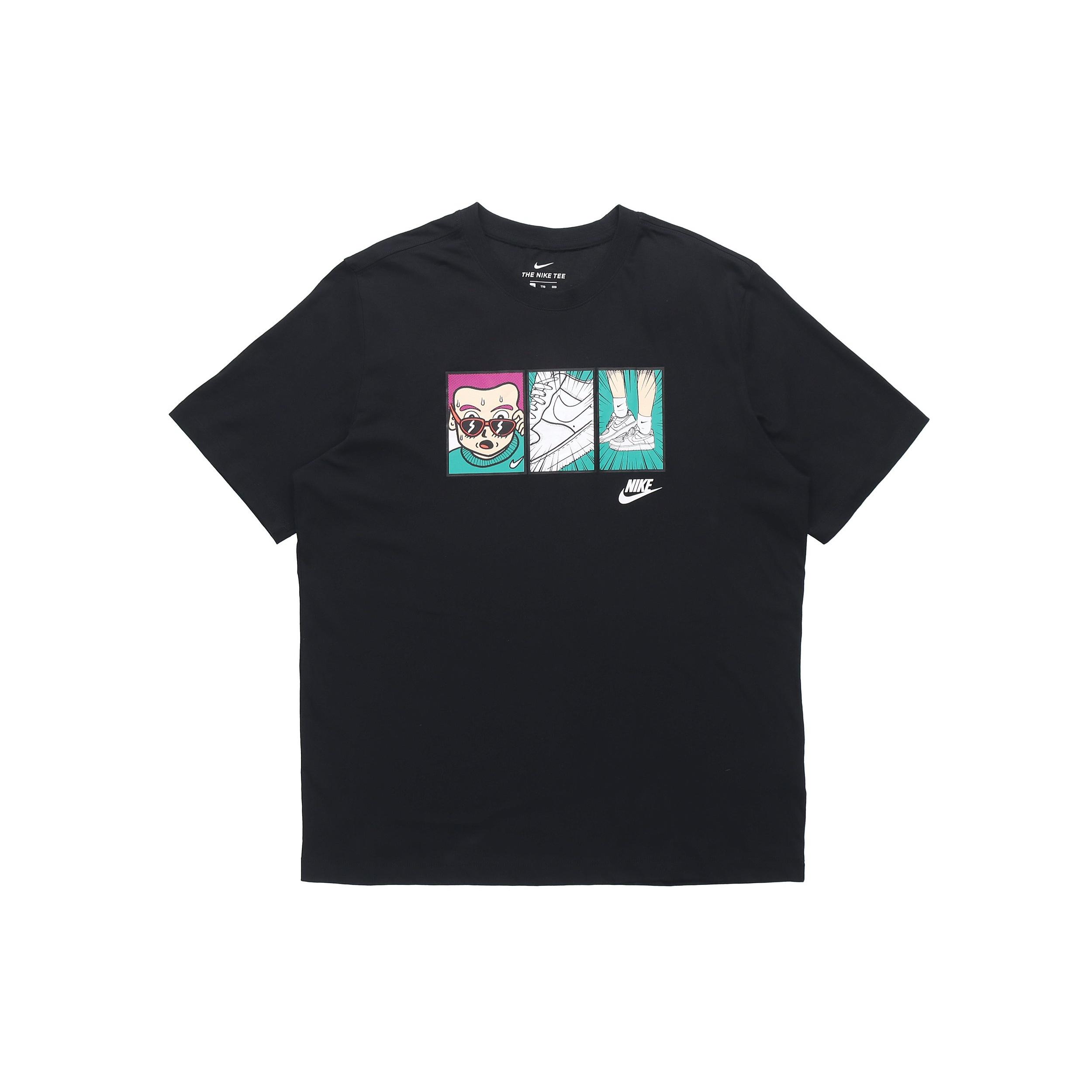 Nike Cartoon Printing Round Neck Pullover Short Sleeve Black Men s DH0012-010 M