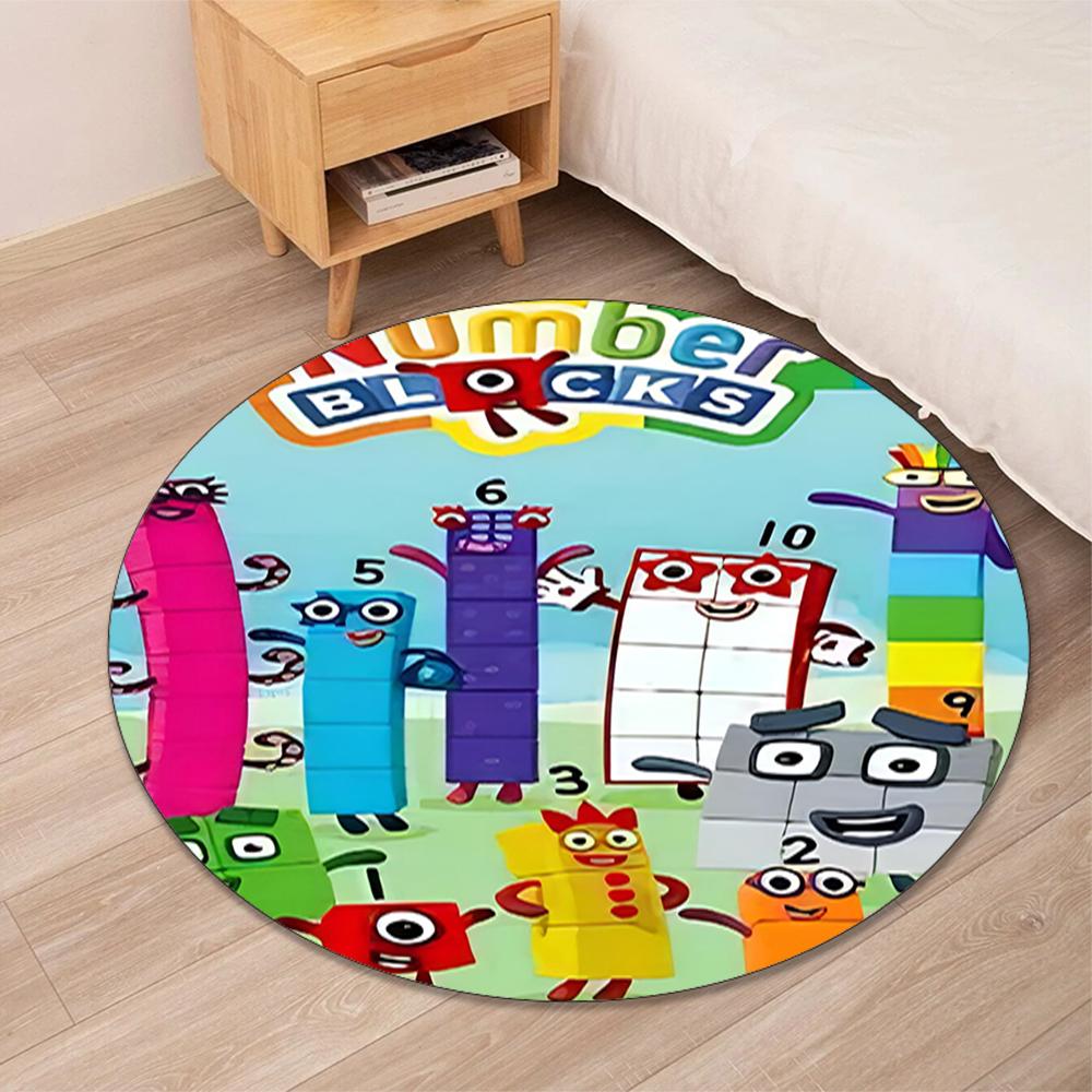 Numberblocks Printed Round Rug Carpet Chair Rug Area Rug Entryway Doormats,for Office Chair Living Room Bedroom Kitchen Room.