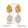 Natural Freshwater Pearl Earrings, Light Luxury High-end Stainless Steel Studs, Irregular Pearl Jewelry