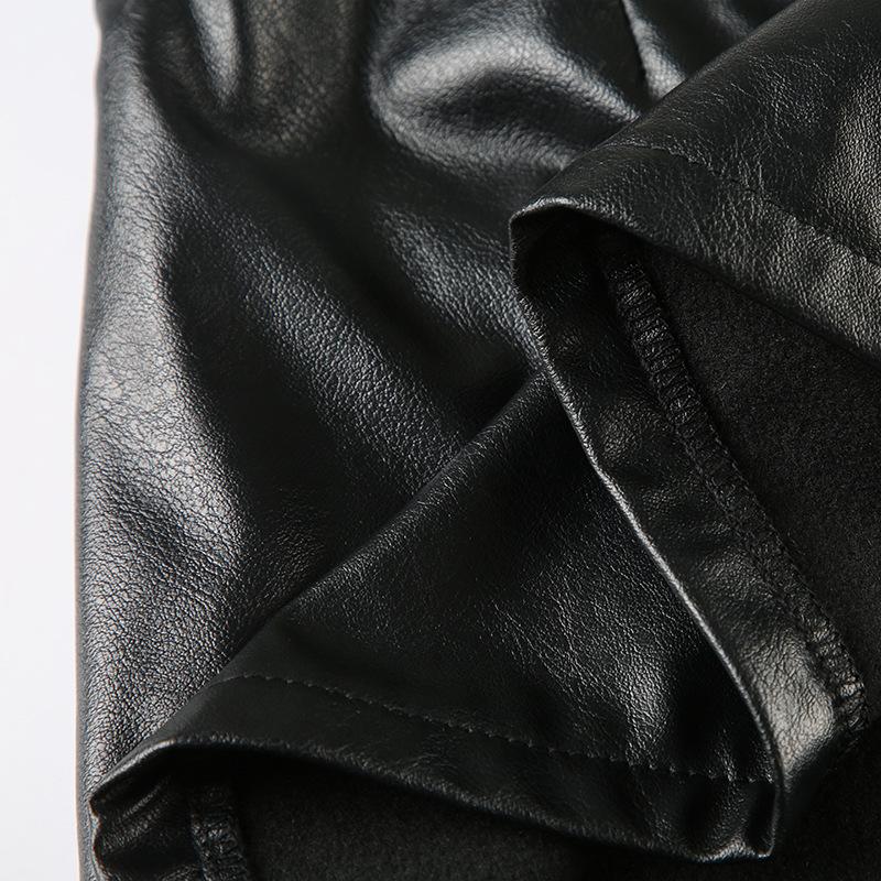 Women Heavy Leather V Low Waist Hip Personalised Punk Spice Girl Style Ring Buckle Decoration Cross Cock Eye Belt Short Skirt Suit