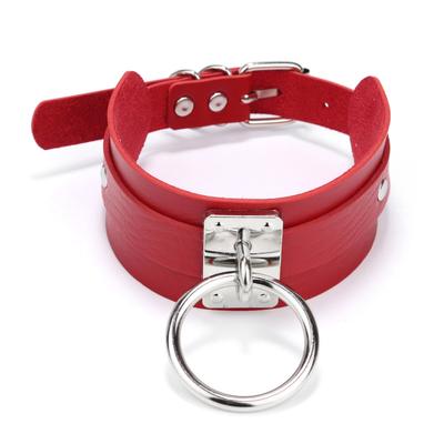 Belt Oversized O-Shaped Metal Leather Single Ring Collar Neck Cover Nightclub Wild Necklace Neck Chain Neck Chain