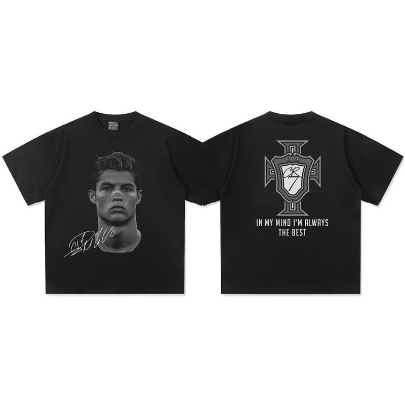 Fashion Women T-Shirt Cristiano Ronaldo Portrait Print High Quality