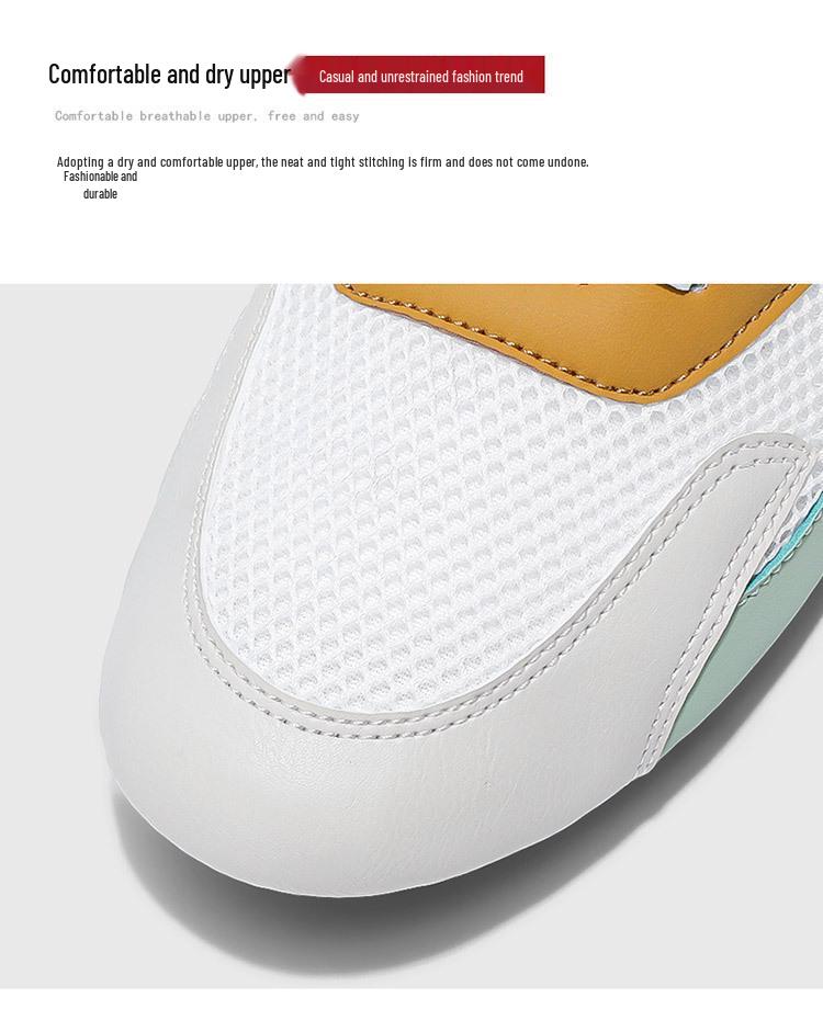 Herren Sommer Atmungsaktive Mesh Weiße Sneaker - Trendig, Vielseitig, Flache Freizeitschuhe