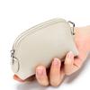 Genuine Leather Mini Shell Change Bag Women's New Japanese Vegetable Tanned Cowhide Niche Coin Bag Portable Zipper Storage Bag