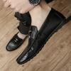WOTTE Men Casual Shoes Sneakes Fashion Loafers Men's Leather Slip On Formal Loafers Men Moccasins Outdoor Walking Mans Footwear