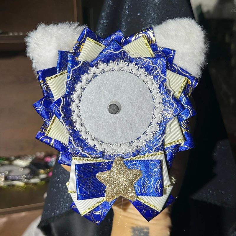 Cute Lolita Badge Base Tray with Cat Ear Handmade Badge Holders for Itabag Ornament Decoration DIY Handcrafted Accessorie