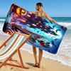 Spooky skeleton night vibes Print beach towel, quick drying, suitable for travel, outdoor sports, jogging, the beach and swimming, gift