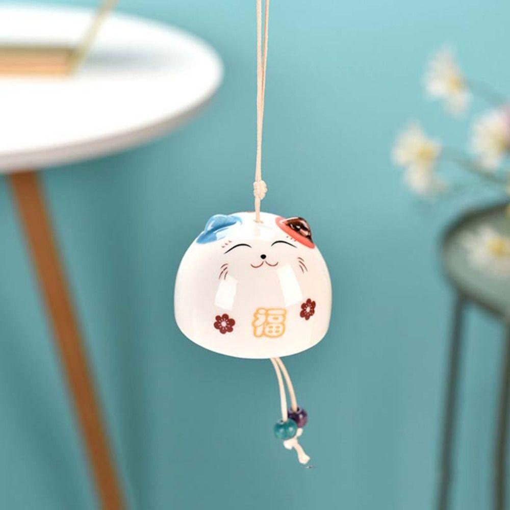 Japanischer Glückskatzen-Keramik-Windspiel Keramik Raumwand-Anhänger Handyzubehör