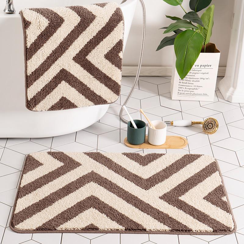 Geometric Bathroom Floor Mat Entrance Carpet Bedroom Door Toilet Door Mat Absorbent Foot Mat Bath