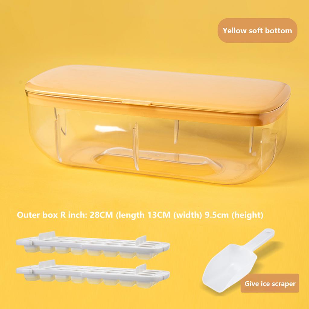 2/1 Tier Ice Cube Tray PET Ice Cube Mold With Lid DIY Ice Cube Maker Summer Relieve Hot Ice Cubes Storage Box Fruit Jello Mold