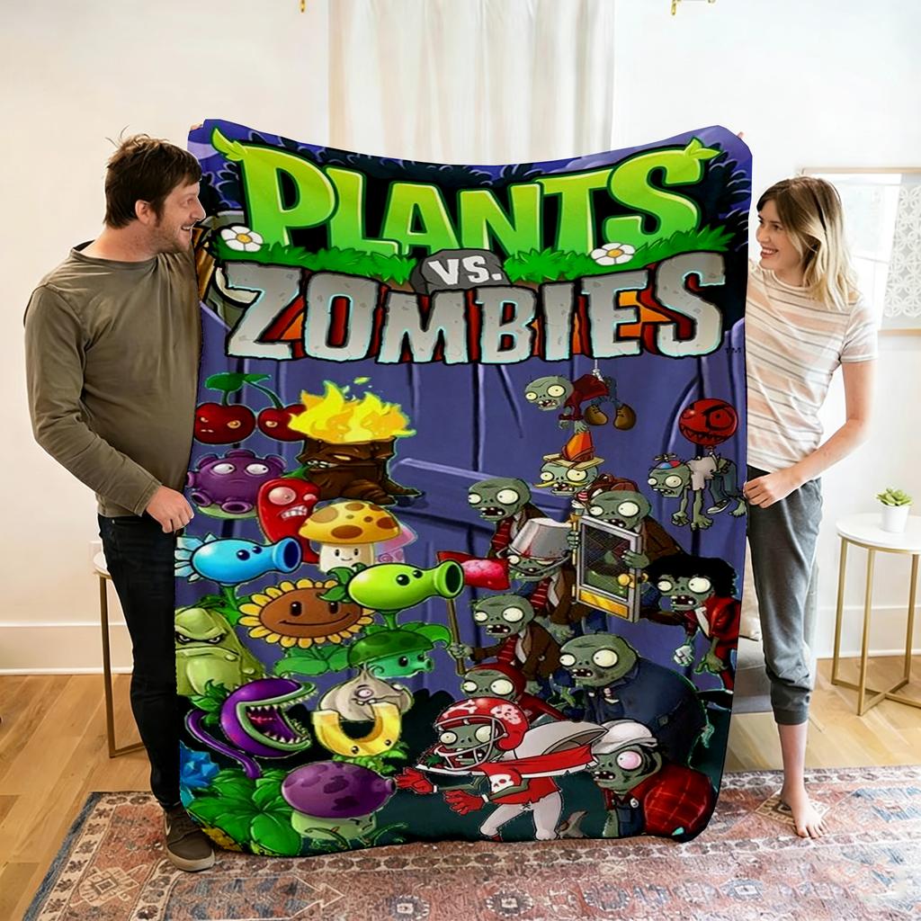 P-Plants Vs Z-Zombi Printed Fleece Throw Blanket Children Warm Soft Blankets for Sofa Bed Cover Blanket Travel Office Gift New