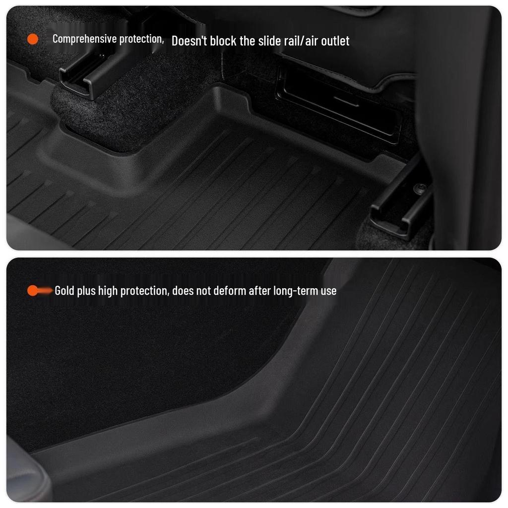 TPE Floor Mats for Tesla Model Y - Front & Rear Cabin with Scuff Plates