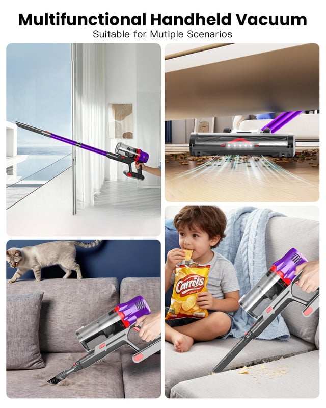 Cordless Stick Vacuum Cleaner 45KPA Strong Suction 50Mins Lightweight for Pet Hair Home Hard Floor
