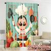 2pcs   2D FLAT PRINTING Curtains (Without Rod) ChefCookingJoy Chic Curtain Fabric Polyester Easy Install Curtains Decorations
