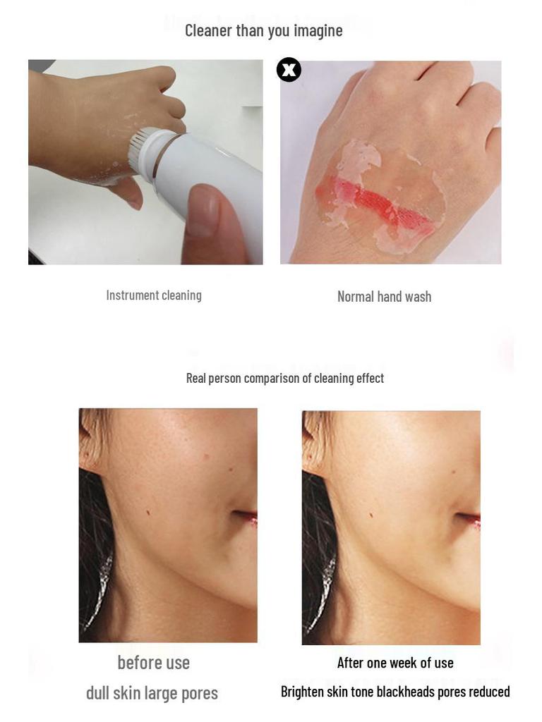 4-in-1 Electric Waterproof Facial Cleansing Brush for Blackhead and Makeup Removal