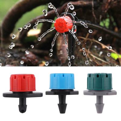 25 Stück verstellbare 8-Loch-Tropfer, 1/4 Zoll, Mikro-Tropfsprinkler-Emitter, Gartenbewässerungsdüse, Balkon, Hof, Gewächshaus, Bewässerungswerkzeug