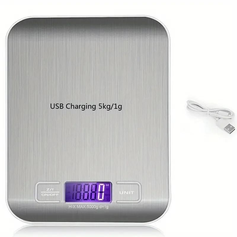Kitchen Scale Stainless Steel Weighing Food Diet Balance Measuring LCD Precision Electronic Scales Baking Measuring Tools