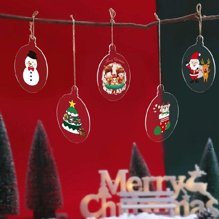 Clear Round Acrylic Christmas Ornaments Acrylic Circle Discs for DIY Gift Tag