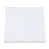 2 Gang Wall Switch with Indicator Tempered Glass Panel Touch Screen Light Switch 110‑240VAC White
