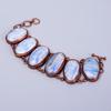 Oval Blue Kyanite Stone Copper Statement Anniversary Gift Electroformed Bracelet V-74