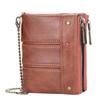 Wallet Men's Short Style European American Retro Multi Card Chain Soft Leather Clip Zipper Coin Purse