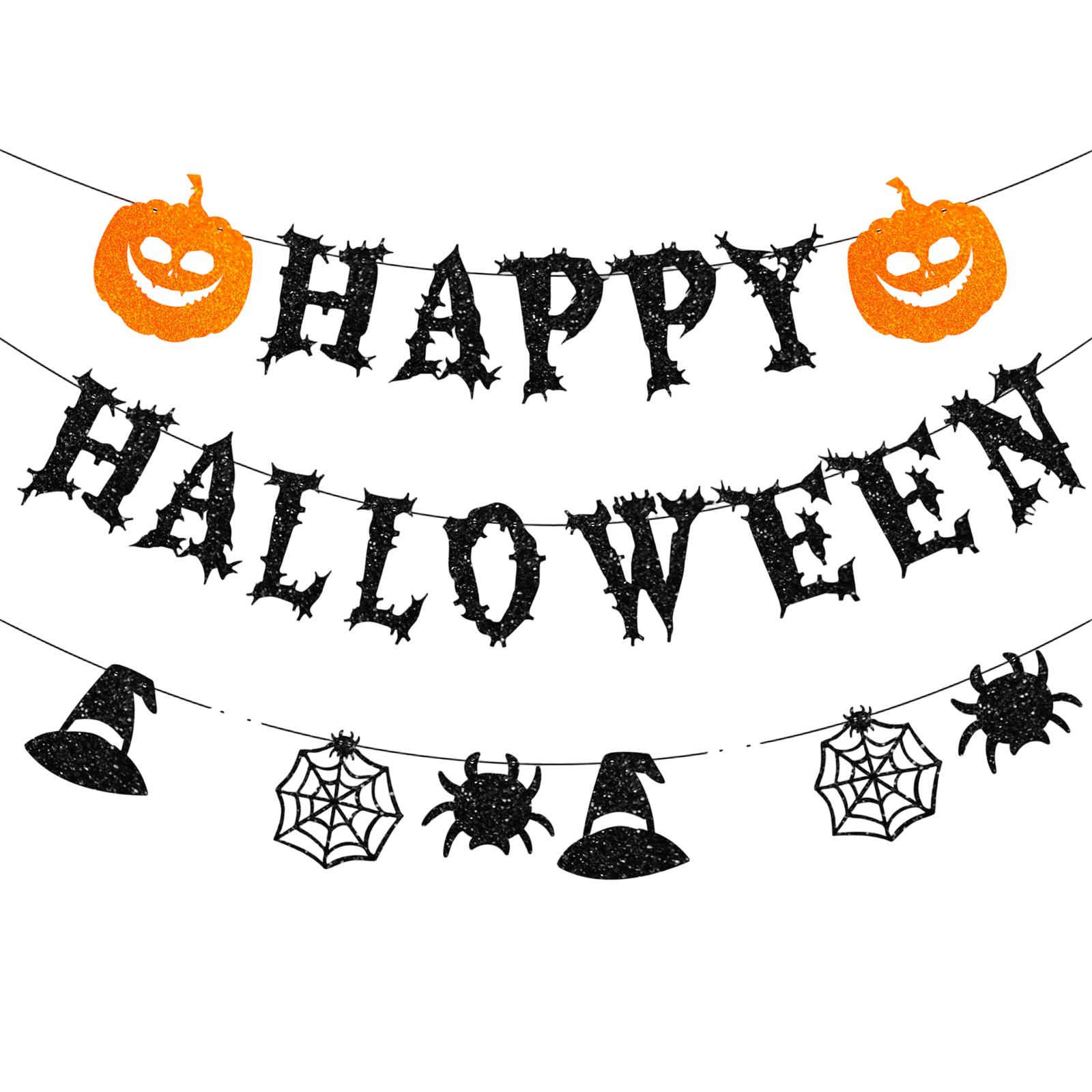 

Halloween Letter Pumpkin Flag Decoration Banner Arrangement One Size