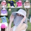 Summer Sun Protection Wide Brim Hat With Removable Face Cover For Outdoor Travel Adults